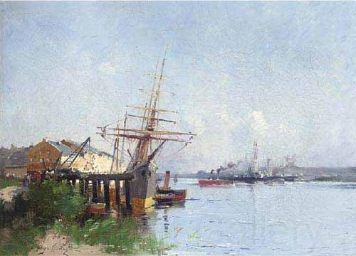 Eugene Galien-Laloue Harbour scene Spain oil painting art